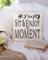 Simply Sit & Enjoy the Moment Mindfulness Decorative Pillow - Floral White, Throw Pillows, $ 66.00, A Moment Of Now™